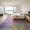 thumbnail image 3 of ODIKA 9'x12' Purple Pink Pastel Floral Harmony Washable Area Rug Abstract Retro Design with Modern Flair Low Pile, Flatwoven, for Great Room, Indoor Concept, Large Living, 3 of 7