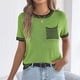 thumbnail image 5 of RKSTN T Shirts for Women Oversized Crewneck Short Sleeve Shirts Womens Casual Solid Plus Size Round Neck Loose Fits Comfy Tee Shirt with Chest Pocket Summer Clothes, 5 of 9