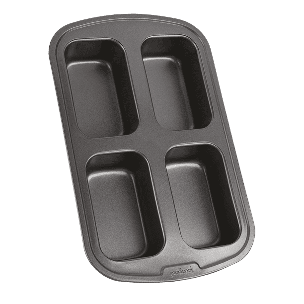 Goodcook Sweet Creations Mini Loaf Pan, 4 Cavity, NonStick, Dark Grey, 1Piece