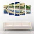 thumbnail image 2 of Juego de Cuadros Decorativos, Aldea Japonesa de Hokusai, Estilo Ukiyo-e Sereno, 5 Piezas, Ideal para Comedores y Salas de Estar, 150x80cm, 2 of 5