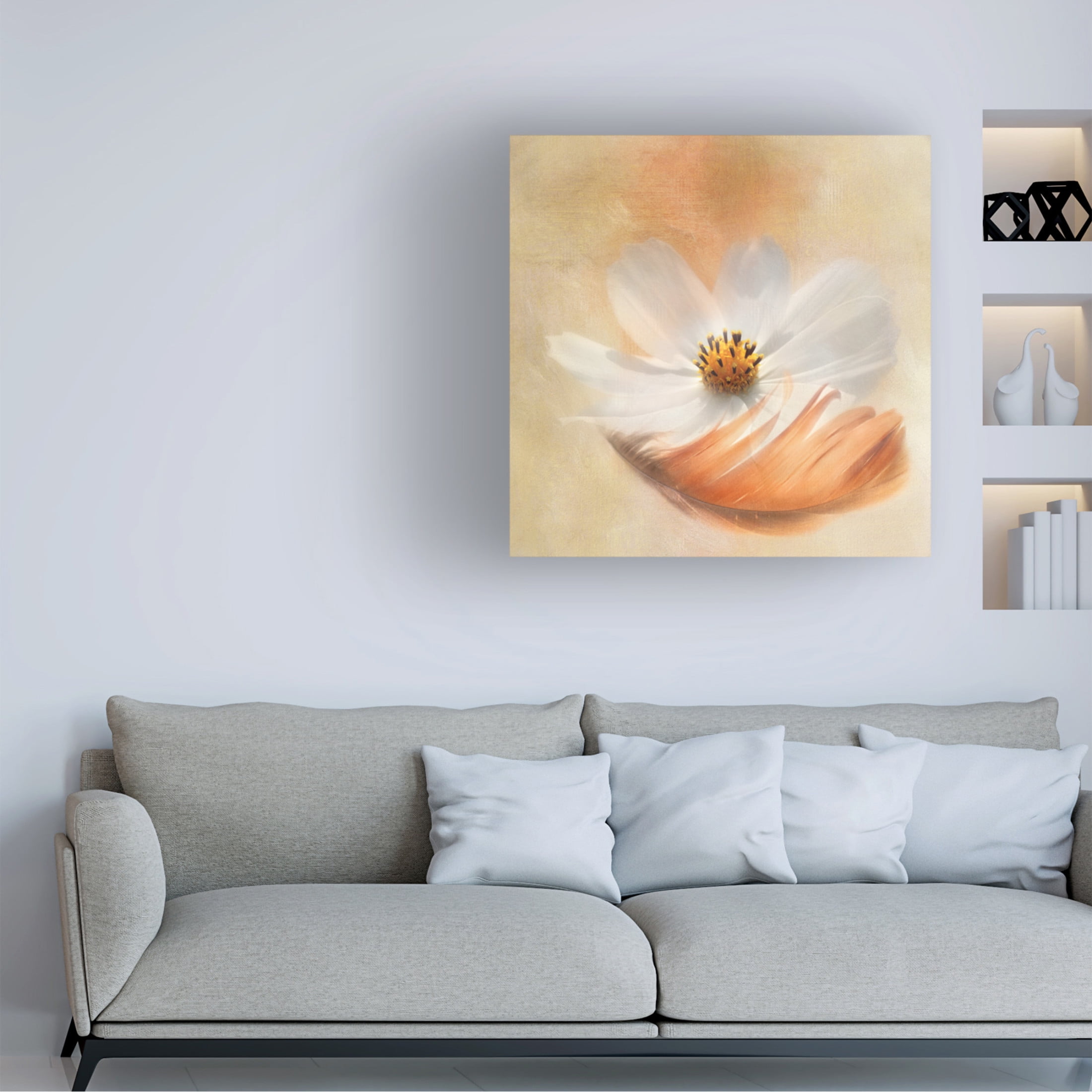 Canvas Wall Art - Gaille Gray 'As Light As A Feather' Wall Art for Living Room, Bedroom, or Office D?cor by Trademark Fine Art - 24 x 24 Inches