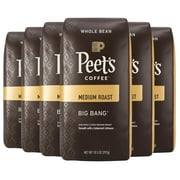 Pack of 2 - Peets Coffee, Medium Roast Whole Bean Coffee - Big Bang 63 Ounces (6 Bags Of 10.5 Ounces)