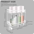 thumbnail image 3 of Dznils Over The Toilet Storage Shelf, 2-Tier Steel Bathroom Storage Organizer with Hooks, White, 3 of 13