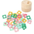 thumbnail image 1 of 48pcs Flower Knitting Stitch Markers Colorful DIY Cute Metal Stitch Marker Rings with Wooden Box for Jewelry Craft, 1 of 9