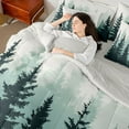 thumbnail image 5 of Feelyou Nature Scenery Twin Bedding Sets 7-Piece, Jungle Pine Tree Bedding Comforter Set, Rustic Farmhouse Theme Reversible Sheet Sets, Lightweight Room Decor, 5 of 8