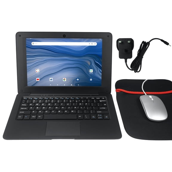 CHIBBS Kids Laptop Computer, 10" Inch Laptop Powered by Android 7.1.1 Operating System, 2gb Ram 64gb Rom, Bluetooth, Wi-Fi- Black