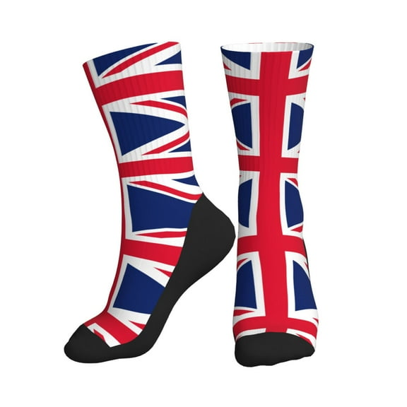 Men Women Union Jack Funny Novelty Mid-Crew Socks