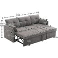 thumbnail image 2 of 3 Seater Modular Sectional Sofa with Pull-Out Bed and Reversible Storage Chaise, Comfy Chenille L Shaped Convertible Sleeper Couch with Pocket 3 Seat Couch for Living Room Home Office Gray, 2 of 9