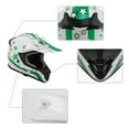 thumbnail image 6 of TCMT DOT Dirt Bike Helmet for Kids with Goggles & Gloves, for Motocross Offroad Street Motorcycle, Youth S Size, White Green Star, 6 of 11