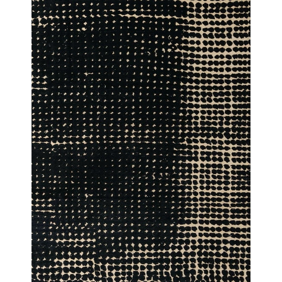 Ahgly Company Indoor Rectangle Abstract Black Abstract Area Rugs, 8' x 10'