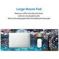 thumbnail image 5 of Pink Cherry Blossom Gaming Mouse Pad XL Sakura Tree Blue Ocean Moon Night Extended Big Large Desk Mat Non-Slip Rubber Base Stitched Edge Long Keyboard Mousepad for PC Computer Laptop,31.5×11.8 in, 5 of 6