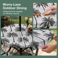 thumbnail image 5 of Round Outdoor Tablecloth with Umbrella Hole and Zipper, Tropical Palm Trees Tablecloth with Elastic Waterproof, Summer Coastal Black Vintage Patio Table Covers for 36" - 44" Picnic Pool Tables, 5 of 9