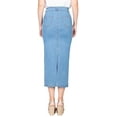 thumbnail image 3 of BodiLover, Women's, Maxi Denim Stretchy Skirt with 2 Back Pockets & Back Slit, Navy, 2XL, 3 of 3