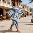 thumbnail image 5 of DISNIMO Kaftan Dresses for Women Palm Tree Hibiscus Print Plus Size Loose Fit Swimsuit Cover Ups V Neck Batwing Sleeve Caftan Dress Long Swimsuit Coverups, 5 of 7