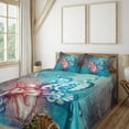 thumbnail image 2 of Ambesonne Fantasy Fitted & Top Sheet Set with Shams, Butterfly Winged, Blue Purple, 2 of 5