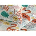 thumbnail image 3 of Ambesonne Tropical Vibes Quilted Bedspread Set 3 Pcs, Exotics Flamingo Art, Queen, Dark Pink Jade Green, 3 of 4