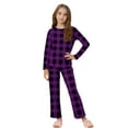 thumbnail image 1 of BLVB Garçons Filles Mignons Ensembles de Pyjama à Carreaux Manches Longues Vêtements de Nuit Enfants Ensemble 2 Pcs Pjs Pyjamas Chemise de Nuit et Pantalon Ensemble Assorti, 1 of 7