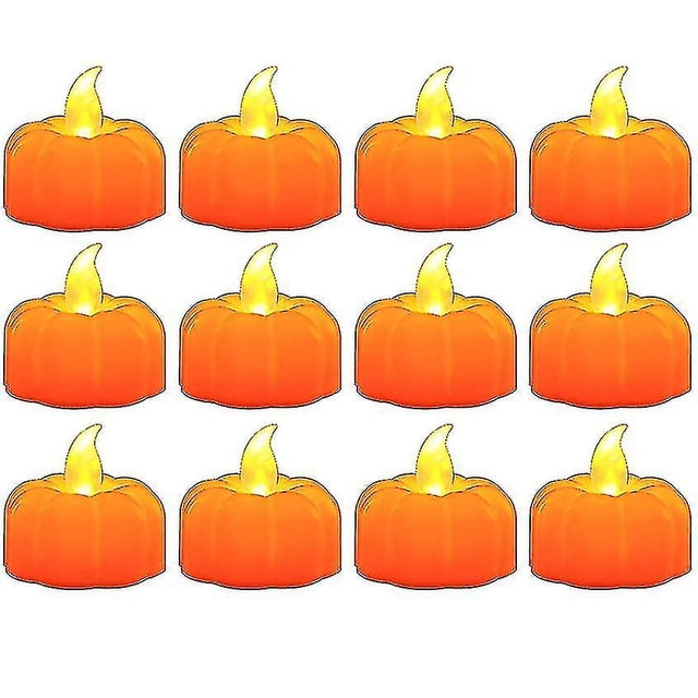 Paquete de 12 luces LED de calabaza para Halloween