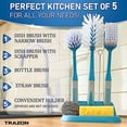thumbnail image 2 of Dish Brush Set of 5 with Convenient Holder, Bottle Water Brush, Dish Scrub Brush, Scrubber Brush and Straw Brush - Kitchen Scrub Brushes Non Slip Long Handle for Sink Dishes Cup Pot, 2 of 7