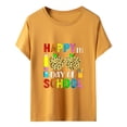 thumbnail image 5 of IROINNID Women's Happy 100th Day Of School Printed T-shirt Short Sleeve Casual Tops, 5 of 7