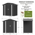 thumbnail image 3 of COMHOMA Outdoor Storage Shed 6 x 4 ft Shed with Lockable Door Steel Garden Shed with Air Vent,Gray, 3 of 9