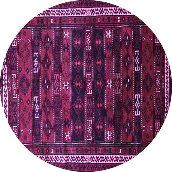 Ahgly Company Indoor Round Persian Purple Traditional Area Rugs, 4' Round