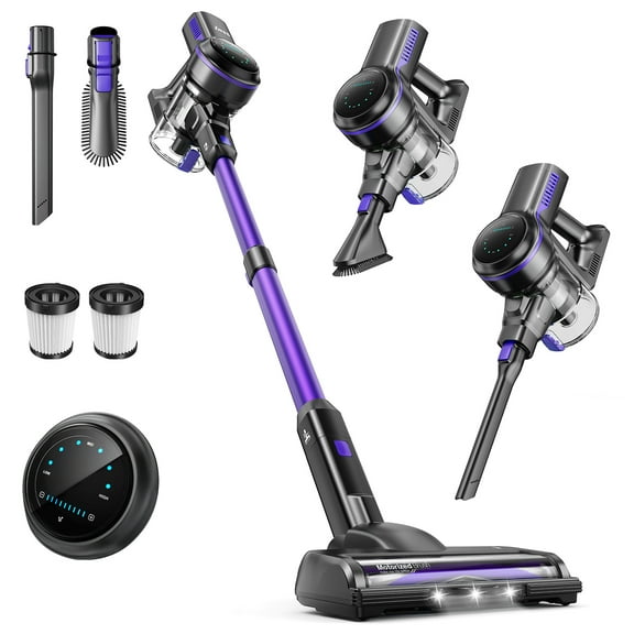 INSE 45kPa Cordless Vacuum Cleaner with Brushless Motor, 6 in 1 Stick Vacuum Lightweight for Hard Floor Carpet Pet Hair, S7P Purple