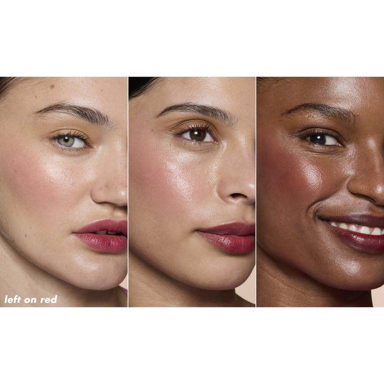 e.l.f. Sheer For It Blush Tint, Buildable Stain For Lips + Cheeks, Left On Red, 0.22 fl oz