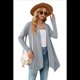 thumbnail image 3 of Cárdigan para Mujer, Elegante, Informal, de Larga, Abierto, Gris, Azul, Talla S, 3 of 6