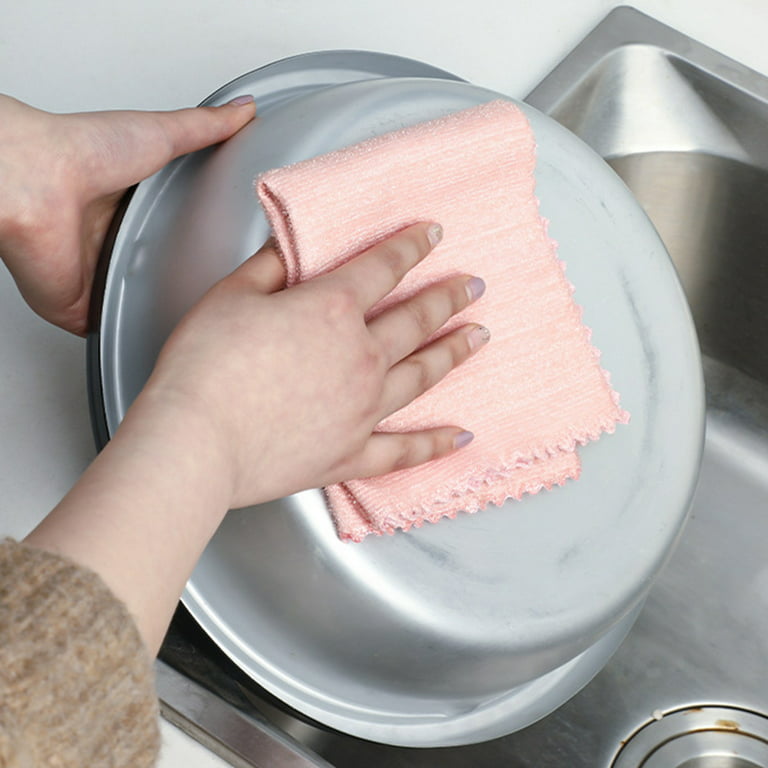 Yuehao Kitchen Gadgets 3pcs Random Color Dish Cloths for Towels and Microfiber Dishcloths Dish Washing Dishes Cleaning Kitchen Dining & Bar Wipes A