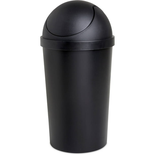 Sterilite 3 Gal./11.4 L Round Swing Top Wastebasket, Black Walmart