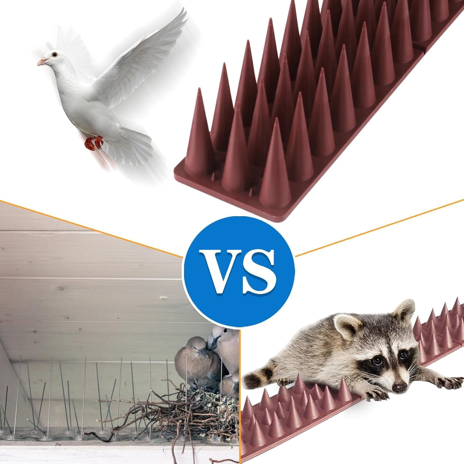 20 Pack Bird Deterrent Spikes Anti Pigeon Squirrel Raccoon Defender Spike Outdoor Roof Fence Window Bird Repellent Spike