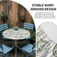 thumbnail image 2 of Boho Sage Green Floral Round Tablecloth for 55-60 Inch Tables,Fitted Table Cover with Elastic Edge,Vintage Farmhouse Paisley Plant Waterproof Outdoor Table Cloth Protector for Patio Garden Dinner, 2 of 9