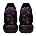 thumbnail image 5 of XYZCANDO Elegant 2-Pack Front Car Seat Covers with Purple Gold Rose - Durable Breathable Protector For Car Interior Decor, 5 of 10