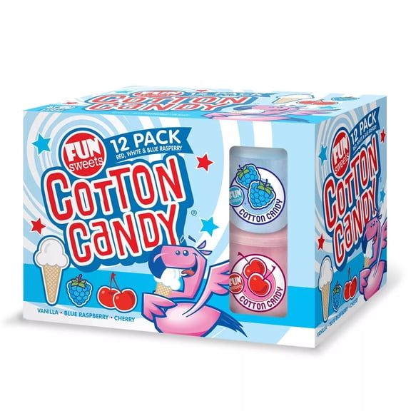 Fun Sweets Red, White & Blue Cotton Candy (12 Pack)