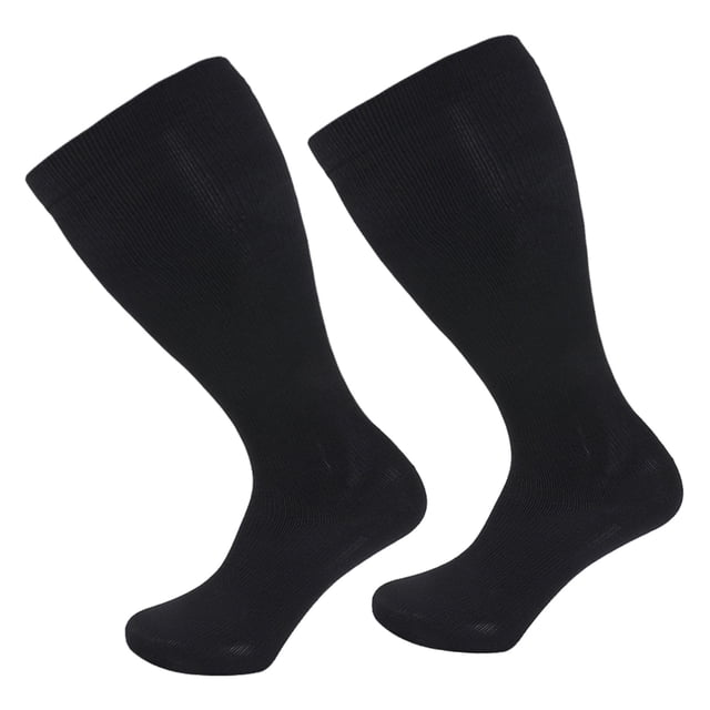 CSChome Chaussettes de Sport 1 Paire Sport Grande Compression Haute Élasticité Grande Taille Mi-Tube Respirant Doux Antidérapant Couleur Unie Course Randonnée