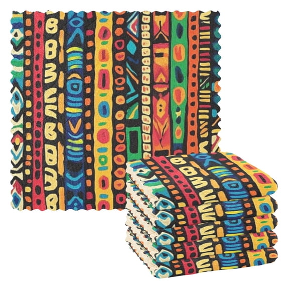 6 Pieces of Kitchen Towels 11x11Inch Kitchen Dish Cloths Kitchen Dish Towels Reuseable Cleaning Cloths Multicolored Stripes