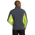 thumbnail image 3 of Port Authority J318 Mens Core Colorblock Soft Shell Jacket, Battleship Grey & Charge Green - Extra Small, 3 of 3