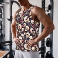 thumbnail image 5 of Lsque Guitar Skull record Pattern Mens Tank Tops Muscle Athletic Quick Dry Sleeveless Workout Fitness T Shirts Beach Tank Top, Loose-fit Sleeveless Shirt for Men-, 5 of 7