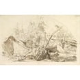 thumbnail image 3 of Giovanni David 24x17 Black Modern Framed Museum Art Print Titled - The Naval Battle of Meloria (1743-90), 3 of 5