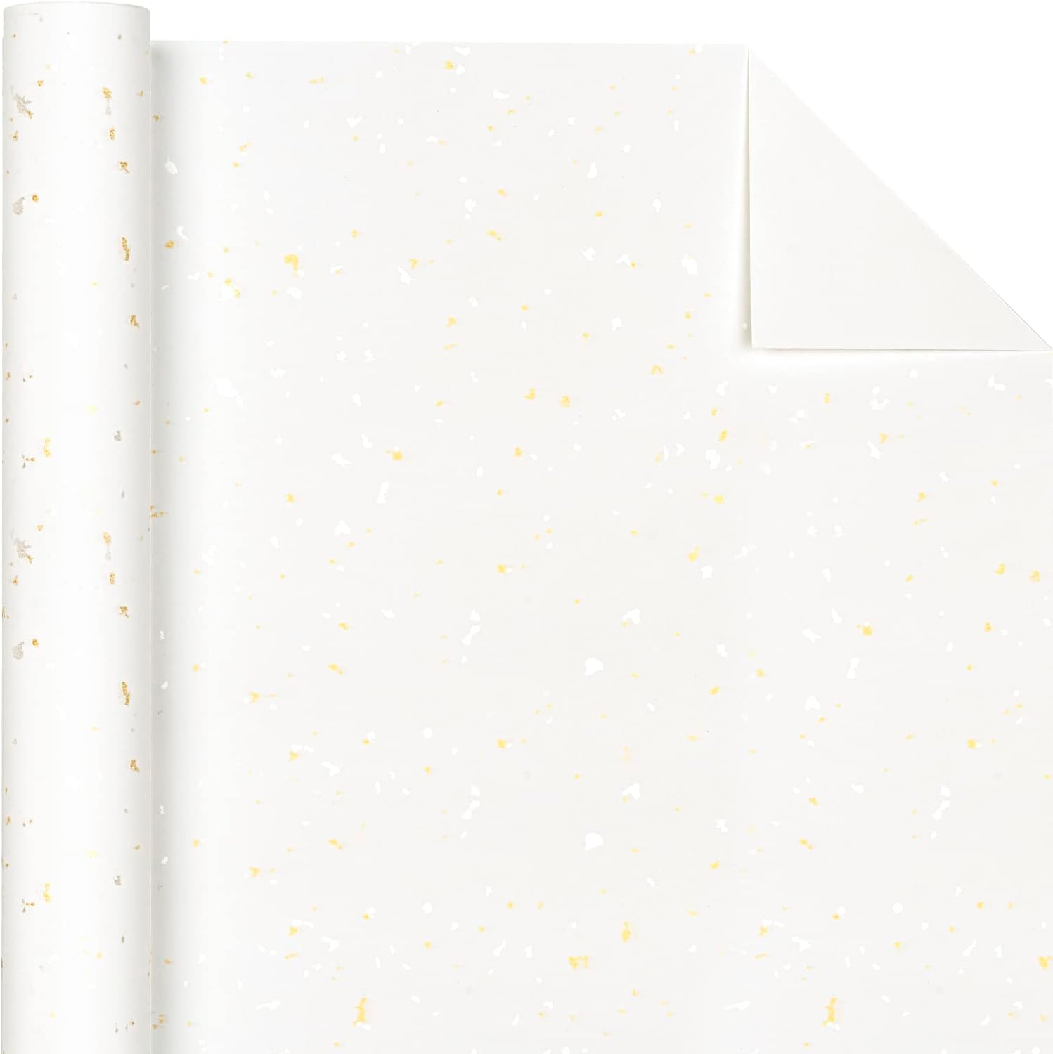30 Inch Jumbo Ivory Wrapping Paper Roll - 30 Inch x 16.5 Feet - Ivory Gold Design with Silky Touch Perfect for Birthday, Holiday, Wedding, Baby Shower