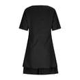 thumbnail image 5 of YUNAFFT Elegant Rhinestone Embellished Mesh Trim Solid Color Round Neck Short Sleeve Bodycon Mini Dress for Women, 5 of 9