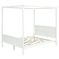 thumbnail image 2 of Dtwnek Canopy Platform Bed with Headboard and Footboard,Slat Support Leg, White, 2 of 9