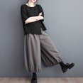 thumbnail image 6 of Quixlent Women Bloomer Elastic High Waist Wide Leg Trousers with Pockets Solid Color Loose Fit Casual Pants Work Travel Daily Wear, 6 of 8