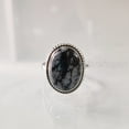 thumbnail image 2 of Natural Snowflake Obsidian Ring, Snowflake Obsidian Ring, Birthstone, Simple Band, 925 Sterling Silver, Womens Ring, Christmas, Thanksgiving, Handmade, Statement Jewelry, Natural Gemstone Ring, 2 of 6
