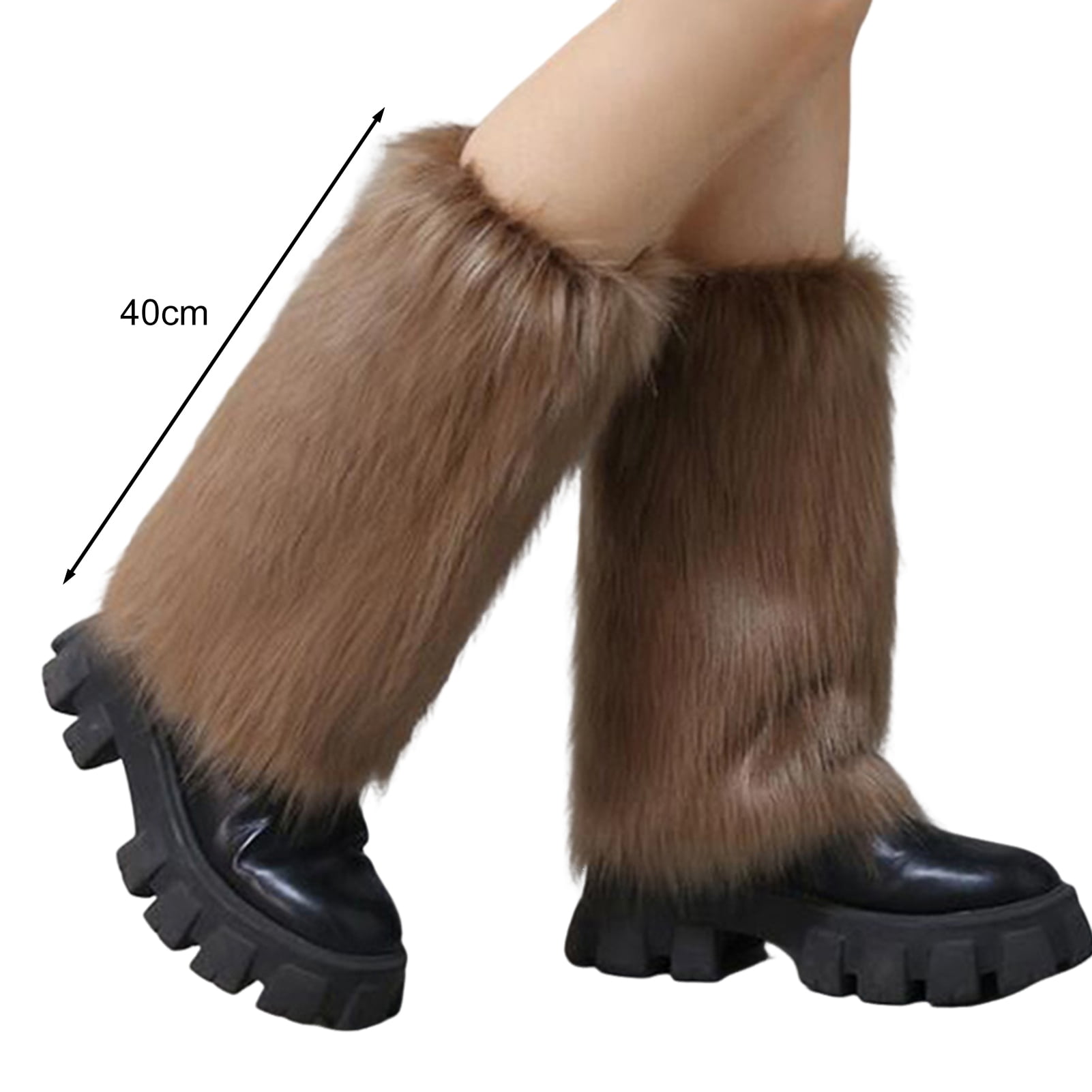 Vrouwen Been Warmer Meisjes Faux Trim Gebreide Been Cover Lolita Winter Warm Lange Sokken Harige Boot Manchet Hoge Been, Blauw, one size