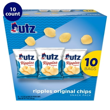 Utz Ripples Original Chips Snack Pack, Multipack, Gluten-Free, Potato Chips, 1 oz, 10 Count