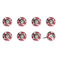 thumbnail image 1 of Knob-it 676685031464 Ensemble Vintage de Boutons Ronds en Céramique Peints à la Main - Blanc et Rouge - Lot de 8, 1 of 3