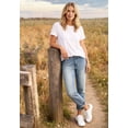thumbnail image 4 of Ellos Comfortable Women's Plus Size Boyfriend Jeans Stretch Denim Mid-Rise, 4 of 6