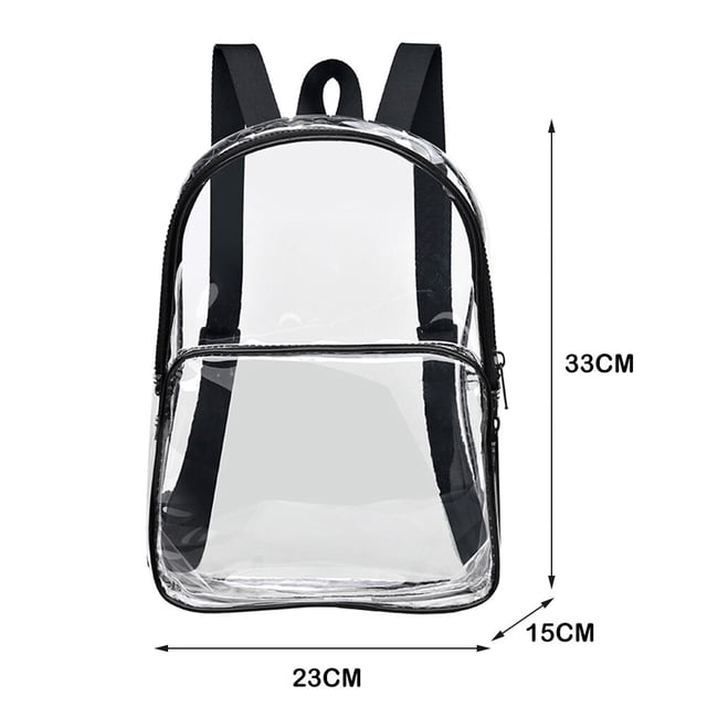 Mochila transparente de PVC para viaje, bolso escolar de seguridad, a la moda, para mujer Fivean unisex